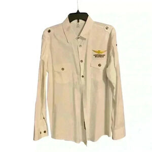 Asstseries Militare Series Men’s Cotton Long Sleeve White Shirt Size XL.